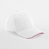 Cap - mod. B20:White, 100% cotton, Classic Red, One Size